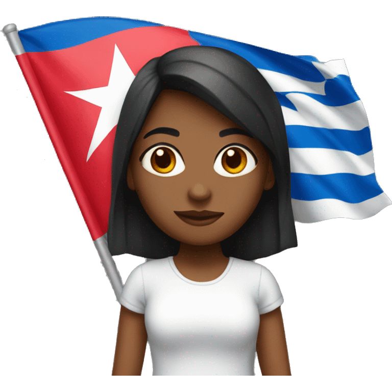 Girl with Cuban flag emoji