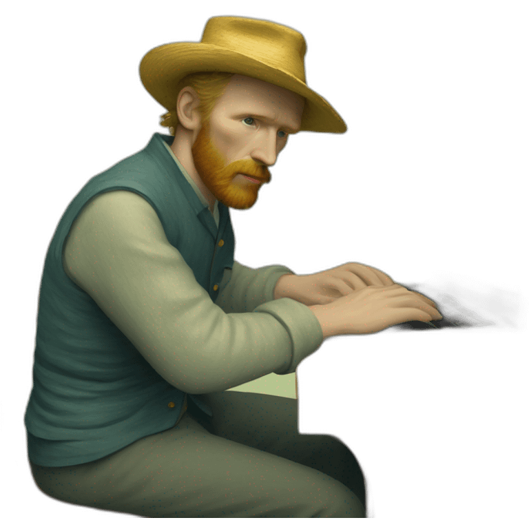 van gogh working on a macbook emoji