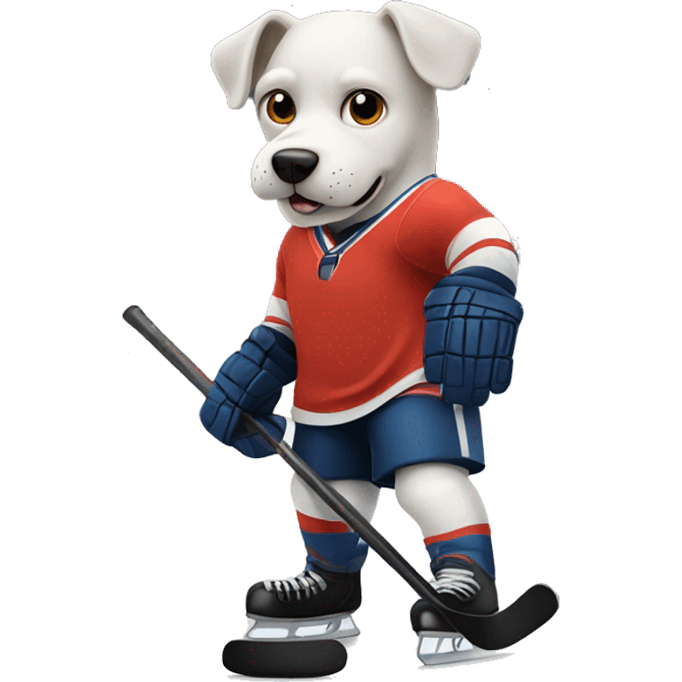 Hockey playing dog emoji