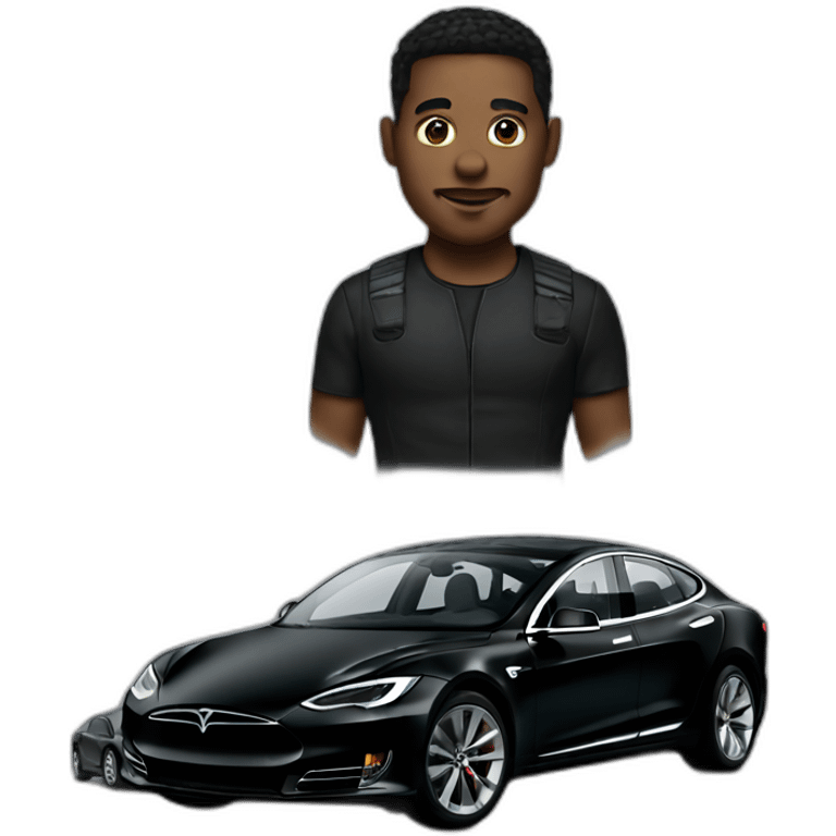 black tesla emoji