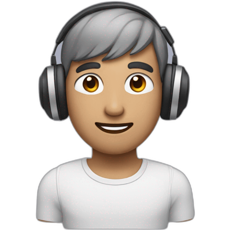 human with a raccoon face and with airpods in his ears and a computer emoji