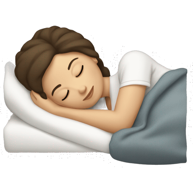 Brunette Caucasian woman sleeping emoji