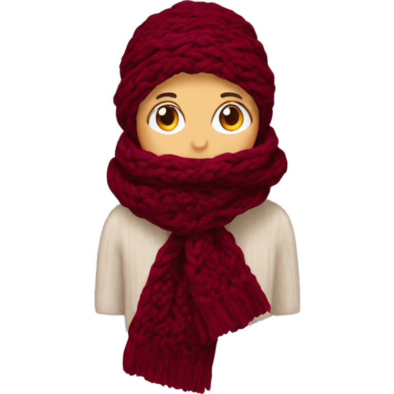 burgundy knit scarf emoji