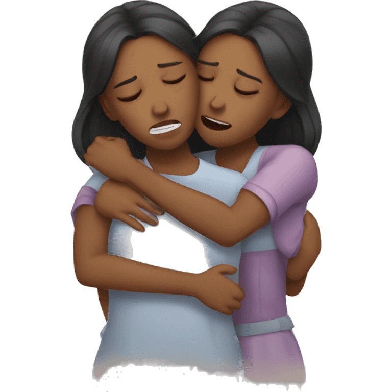 Sisters hugging and crying  emoji