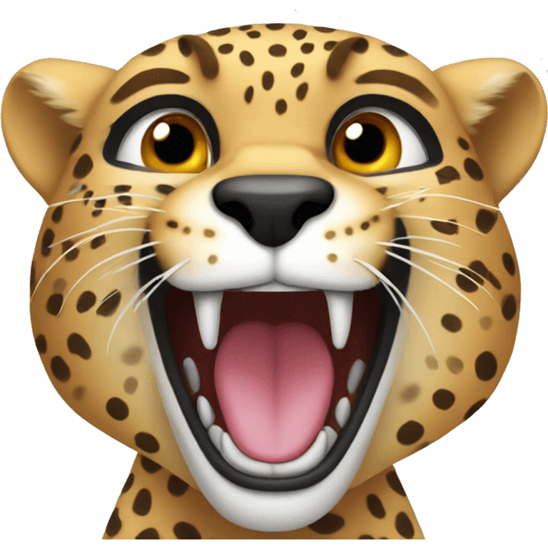 Cheetah with mouth open emoji