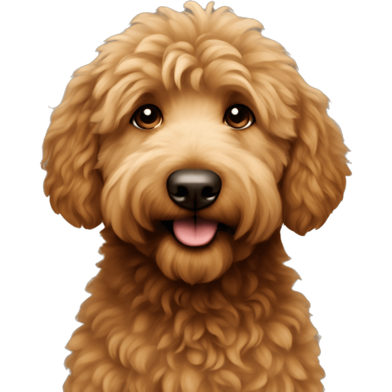 Brown fluffy golden doodle emoji