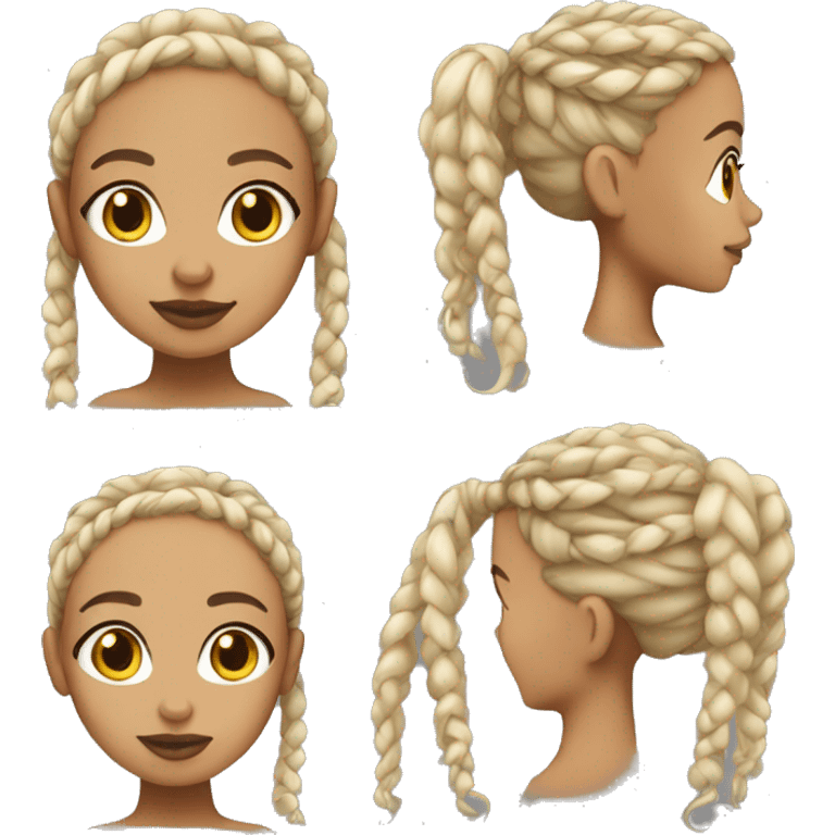 lightskin girl with blonde braids emoji