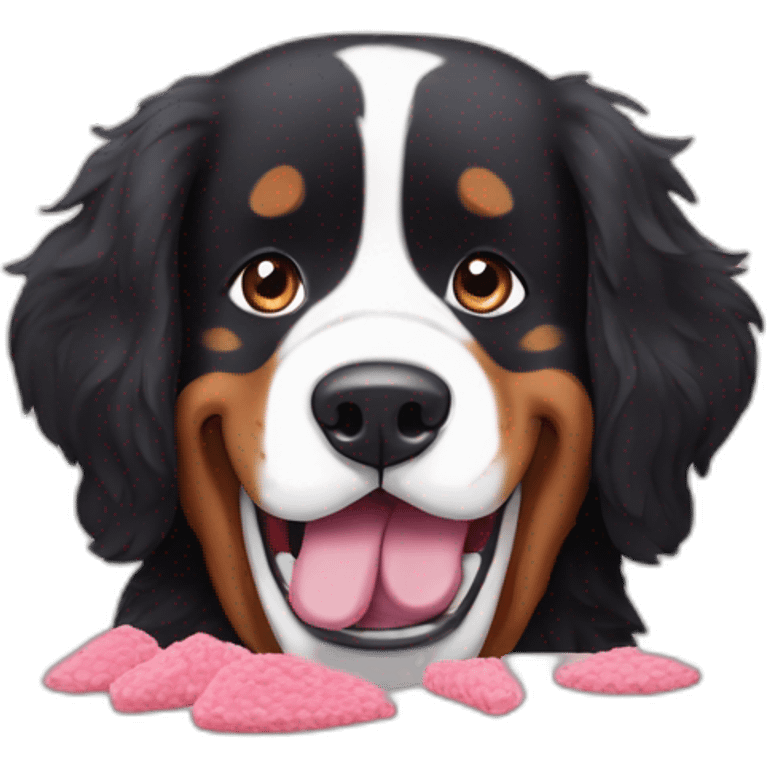 bernese mountain dog eating barbapapa emoji