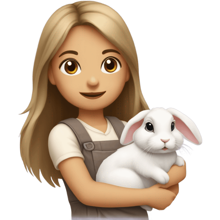 Rabbit with girl emoji