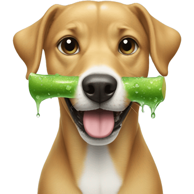 Dog eating dew dew emoji