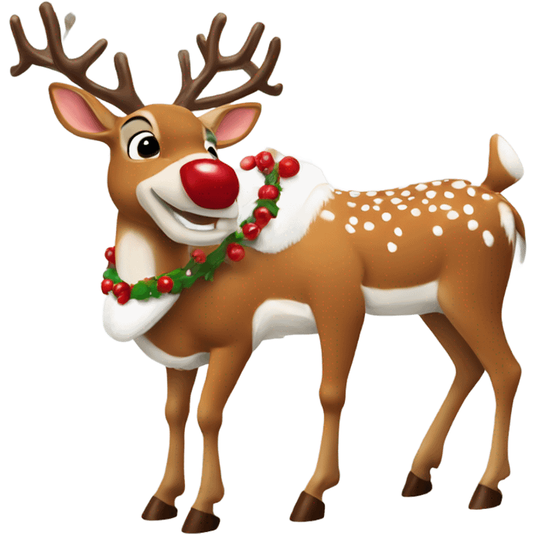 rudolph with marry christmas  emoji