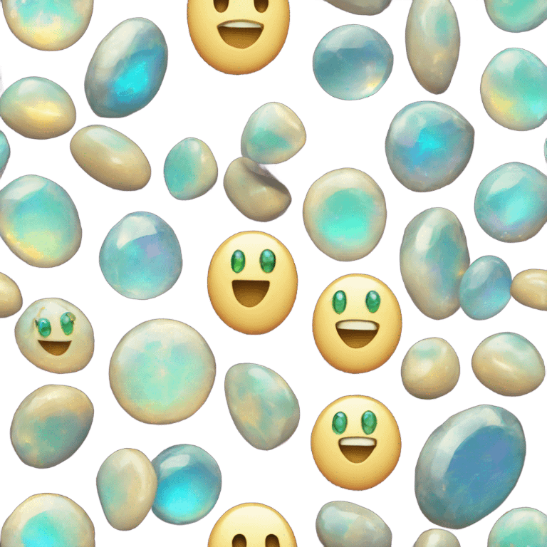 opal gemstone smiling face emoji emoji