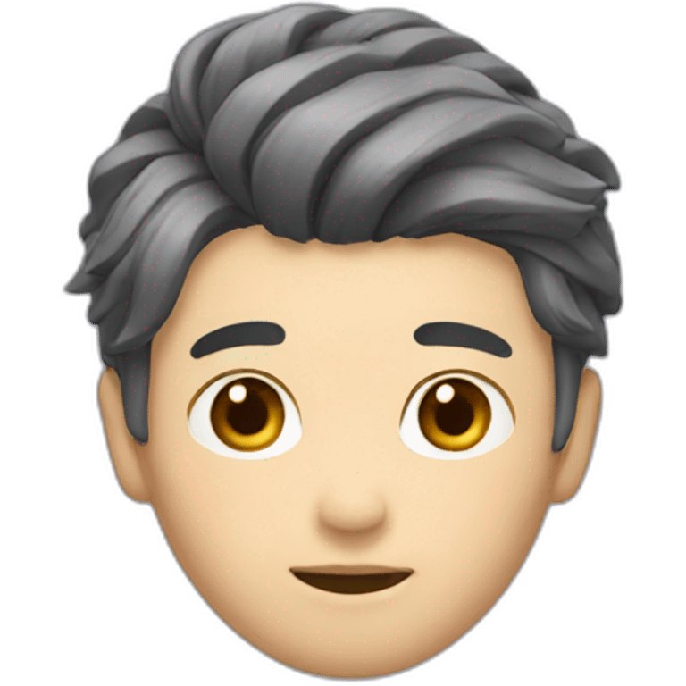 korean guy with curtains hair emoji