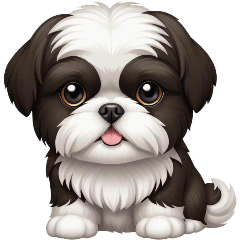 Black and white Shih Tzu  emoji