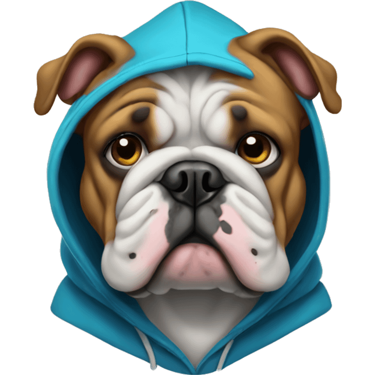 Bulldog in a hoodie emoji