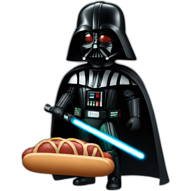 Darth vader with a sausage emoji