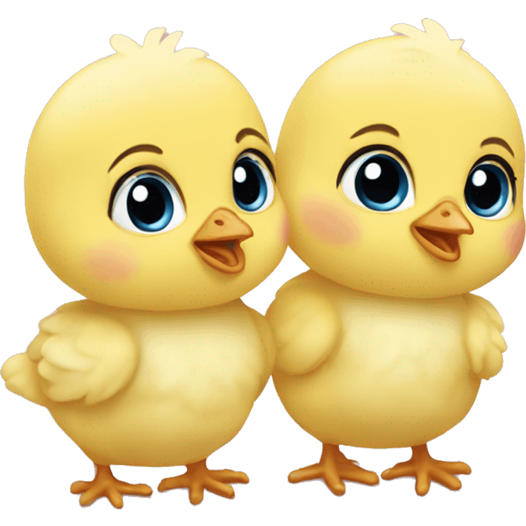 twin baby chicks  emoji