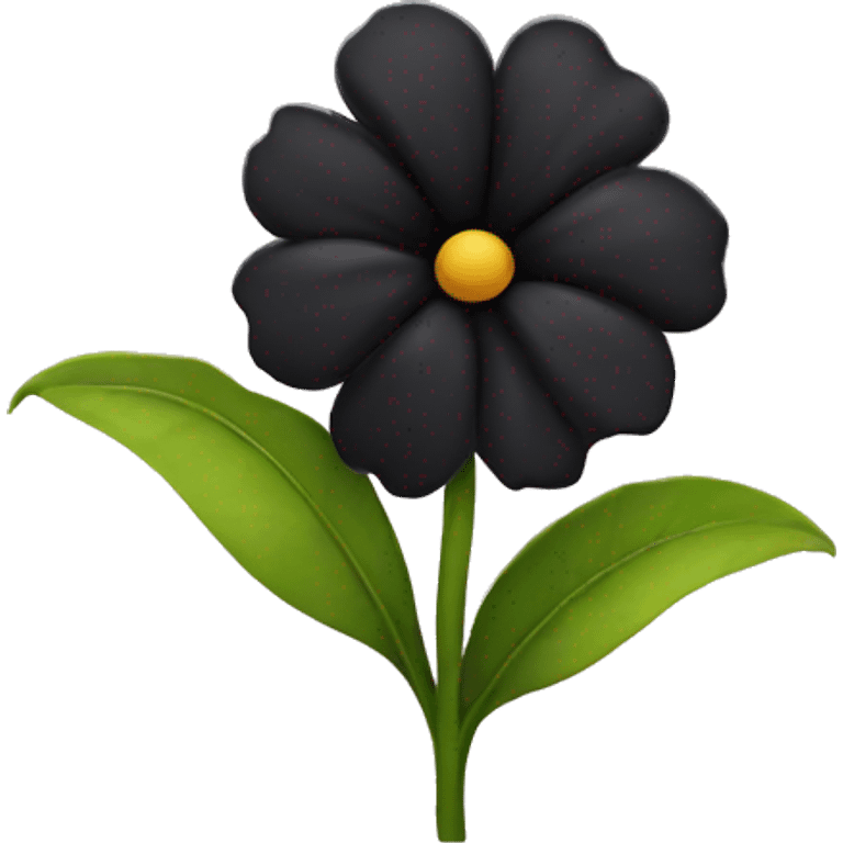 black flower with face and big head emoji