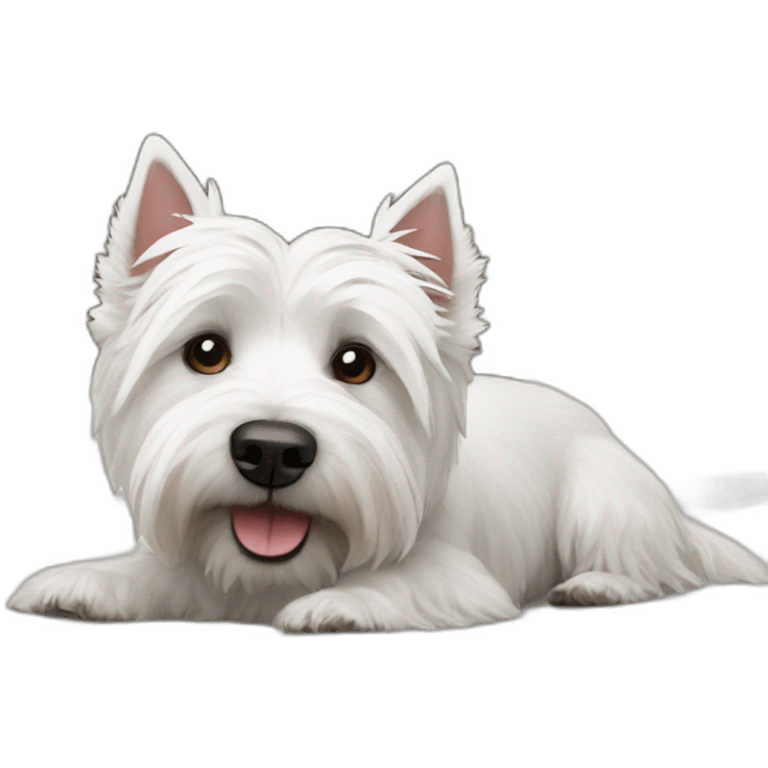 westie en la cama emoji