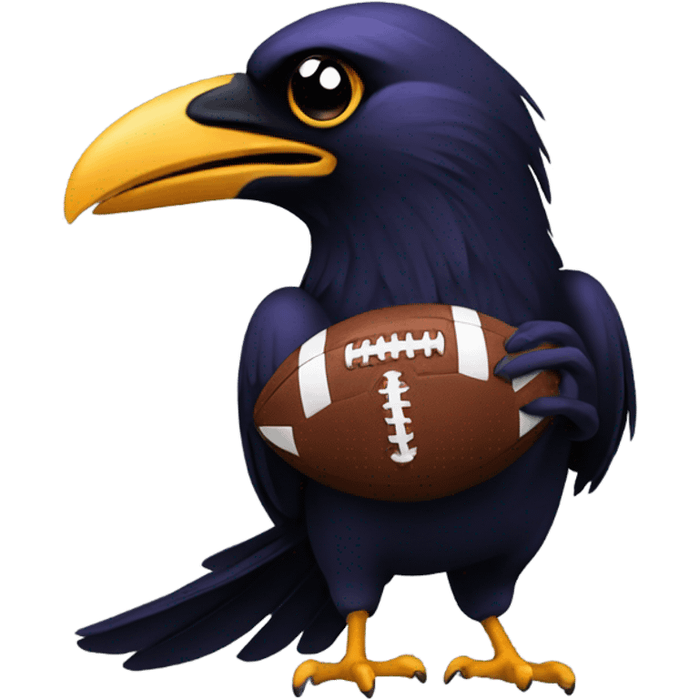 Raven with football  emoji