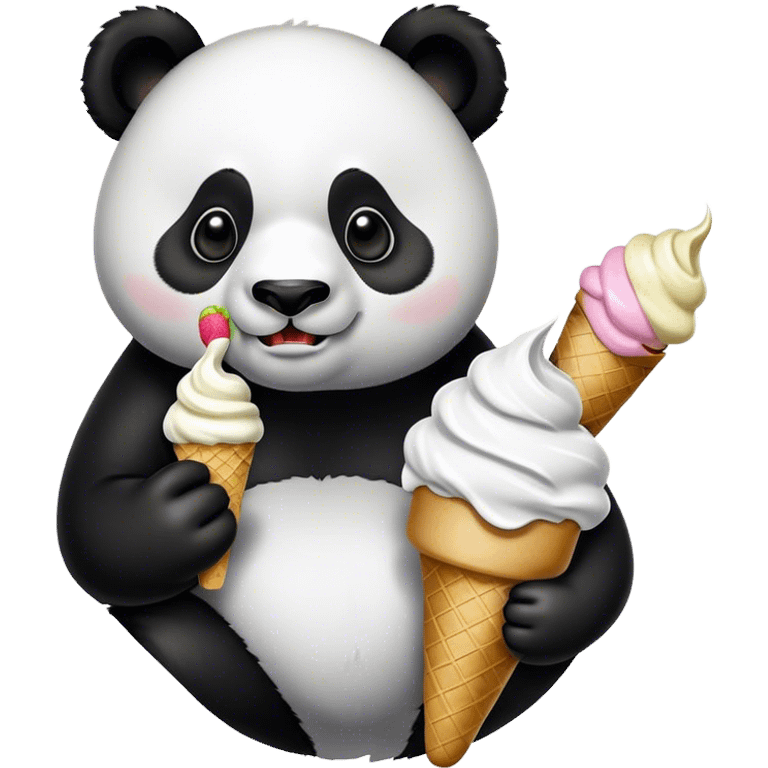 Panda eating ice cream emoji