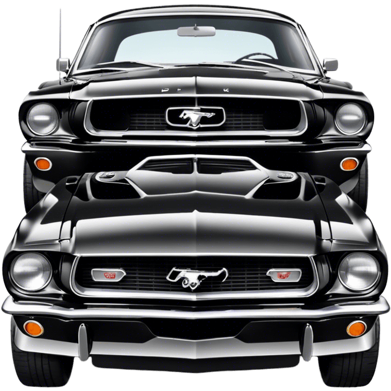 Black Old Ford Mustang emoji