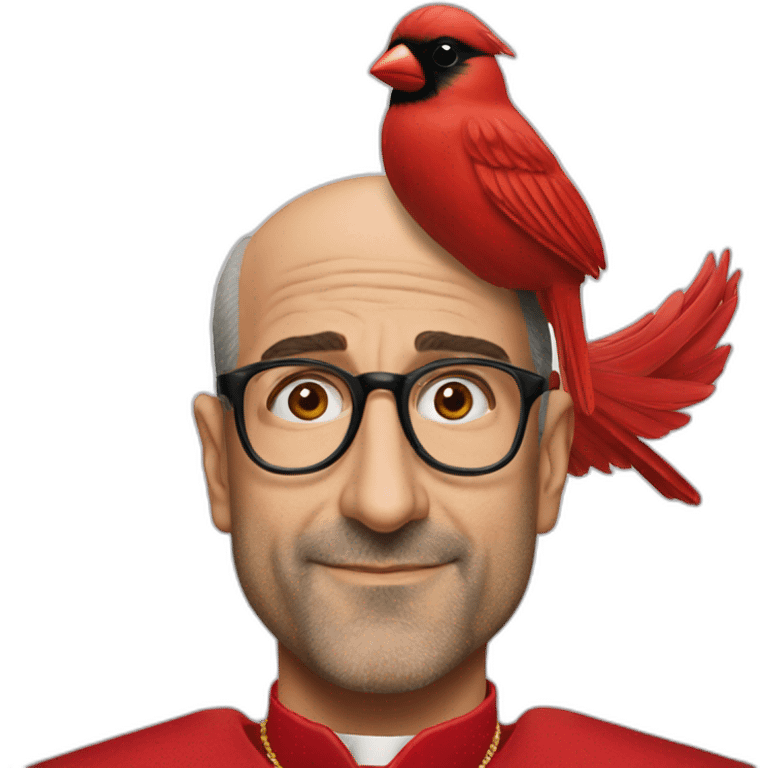 stanley tucci as a cardinal emoji