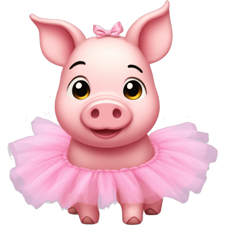 pink piglet with a tutu on emoji