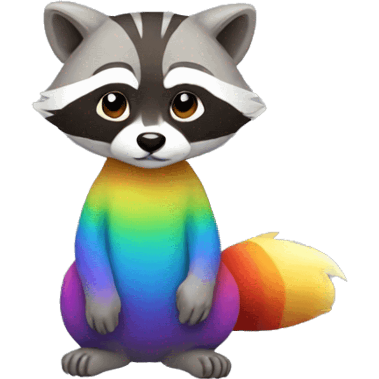 Rainbow Raccoon Full Body emoji