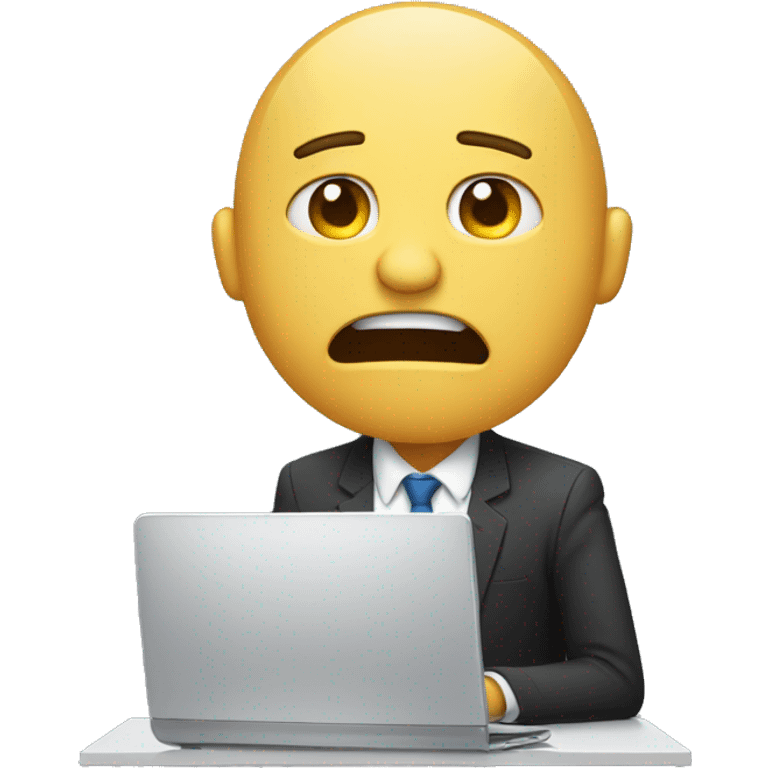 man crying in front of computer emoji