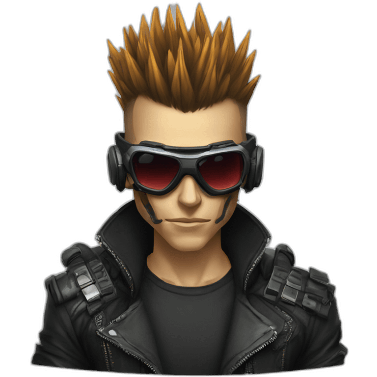 cyberpunk mohawk skull with a gambit sunglasses goggle’s emoji