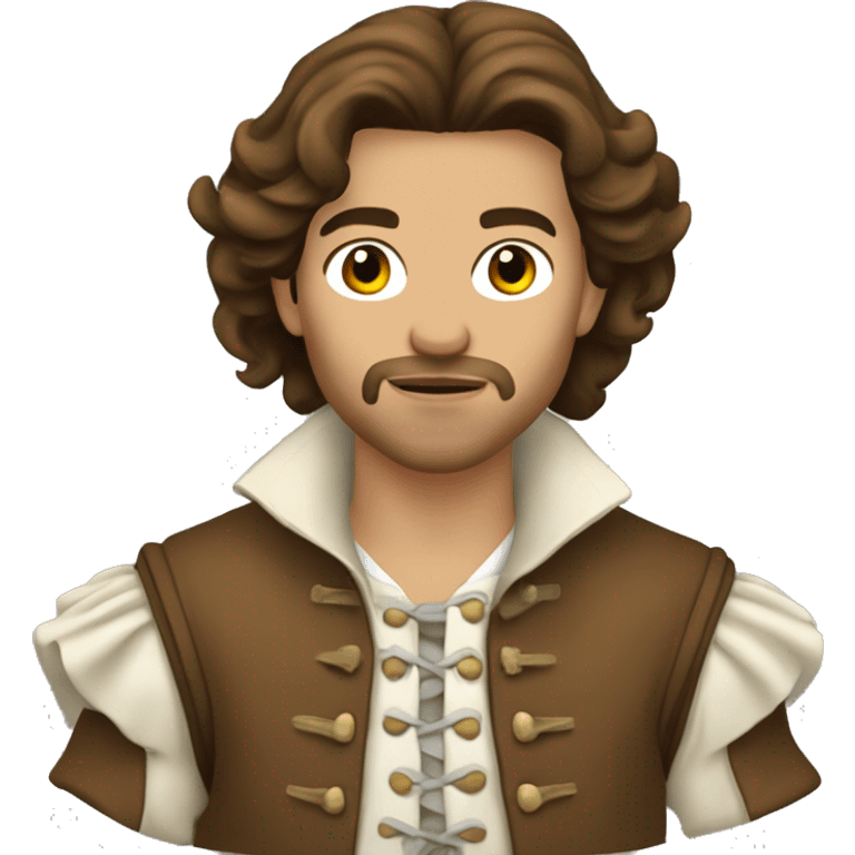 Musketeer beige jaket brown hair emoji