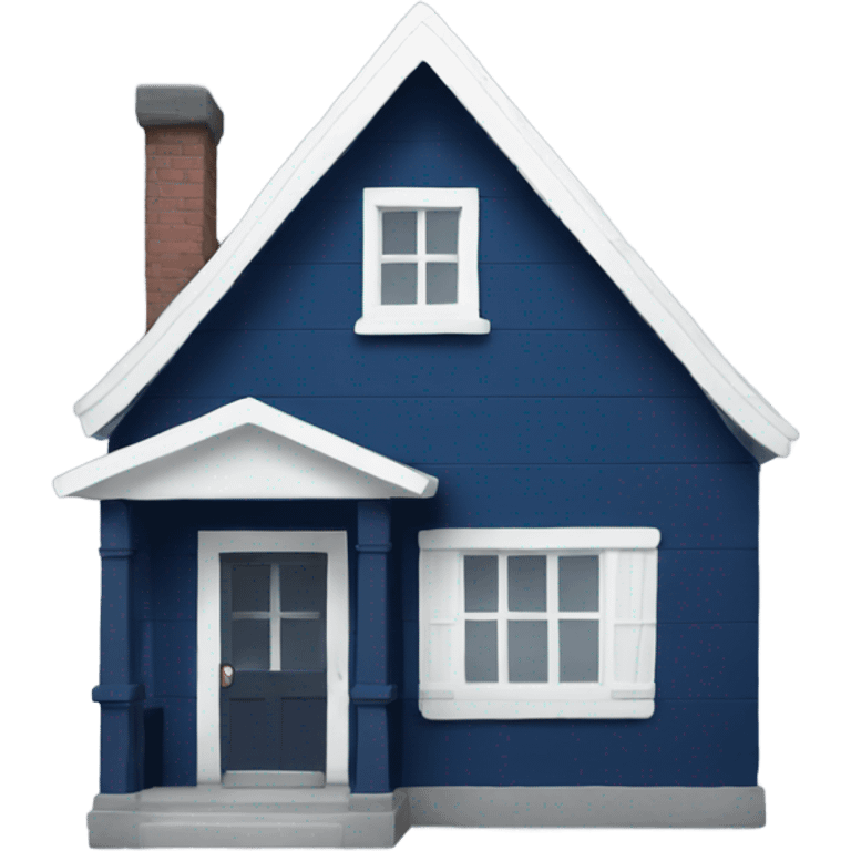 Cute small dark blue house with white accent  emoji