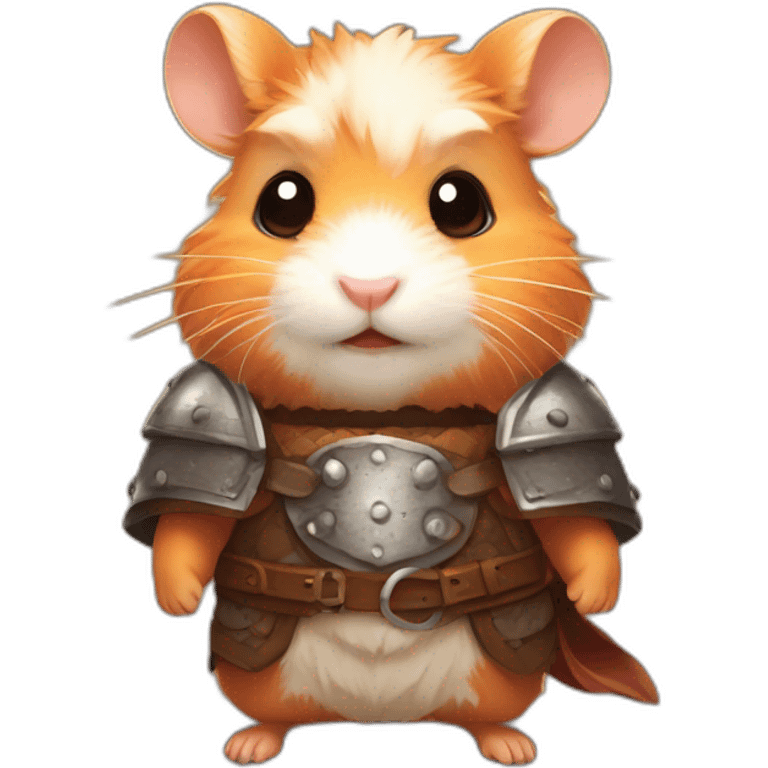 A joyful (((Orange Hamster))) dressed as a ((Viking)), with a warm expression pixelart emoji