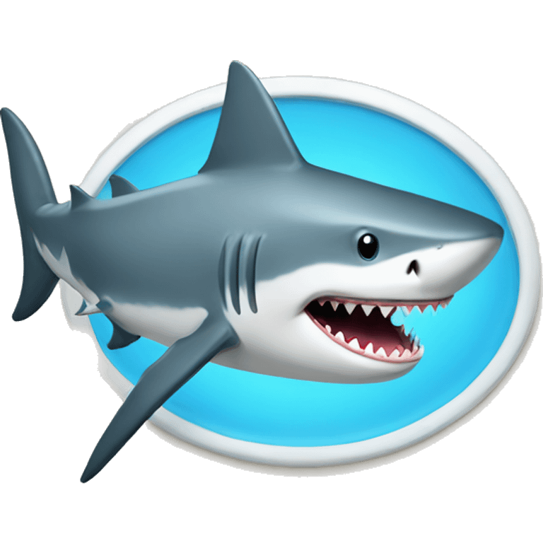 Shark with a top h emoji