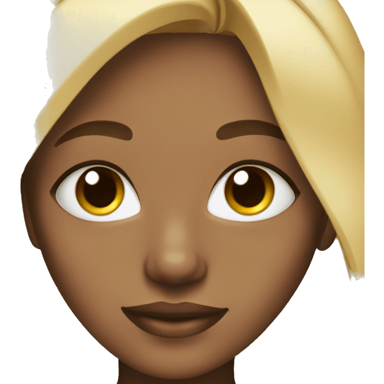 A black girl with blonde hair blue eyes and freckles emoji