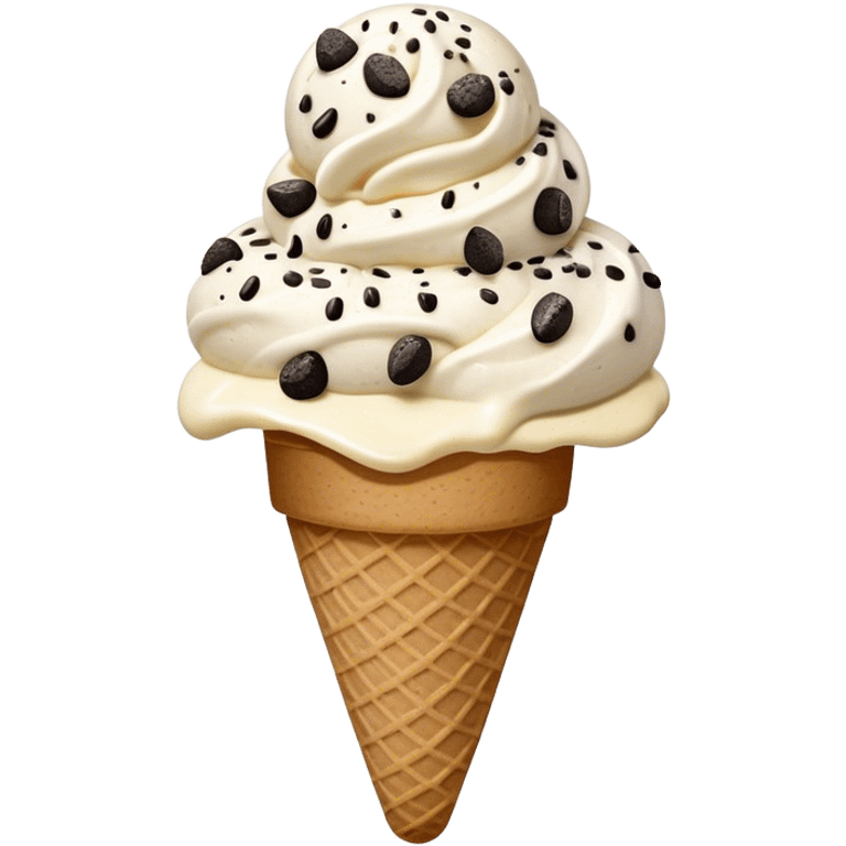 Cookies and cream ice cream emoji