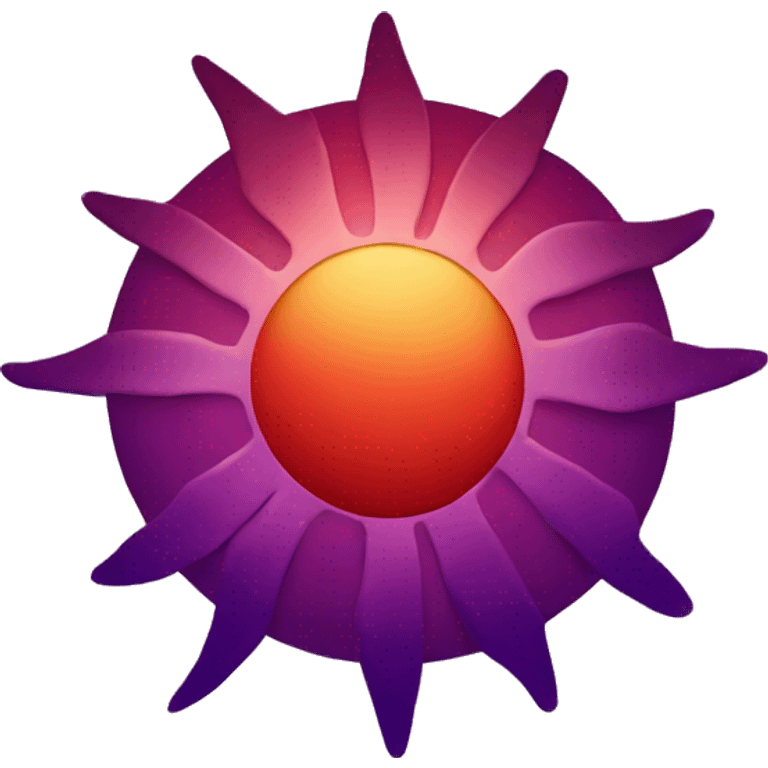 Red and purple sun emoji