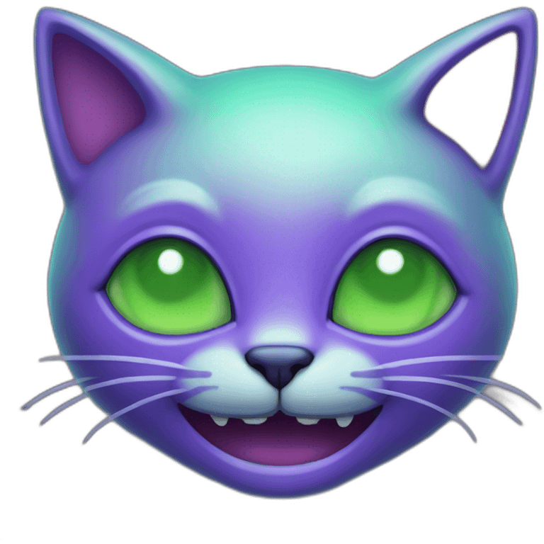 Purple and Green Alien cat smile emoji