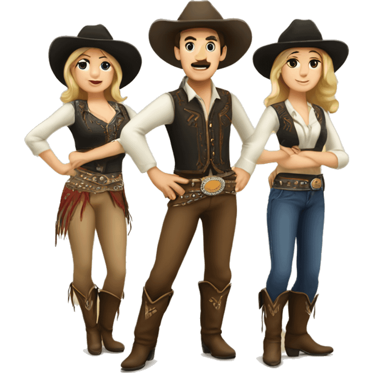 Caucasion country western dancers emoji