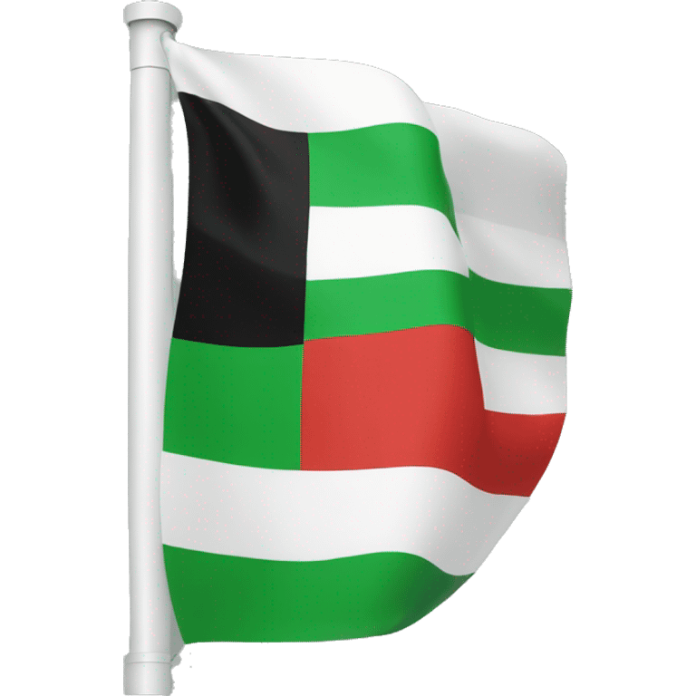  ‏A flag consisting of three colors: green, white, black, and three red stripes. emoji