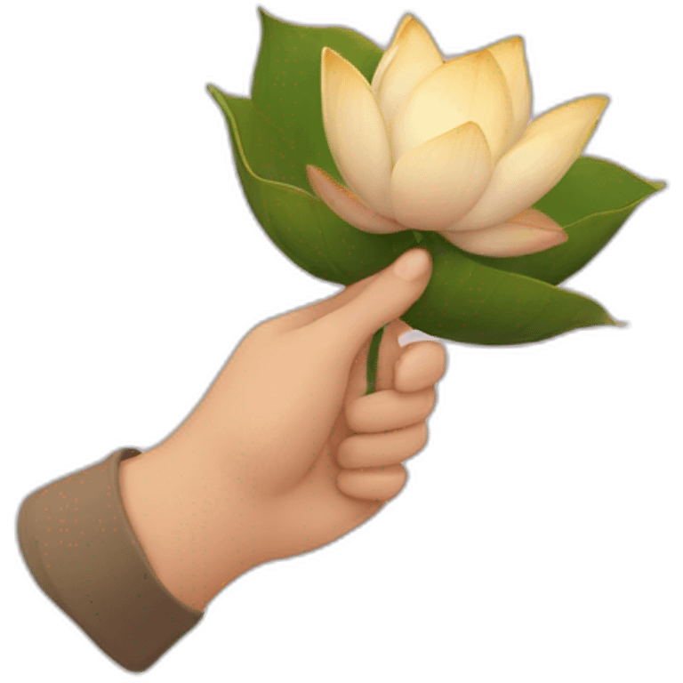 Lotus in hand emoji