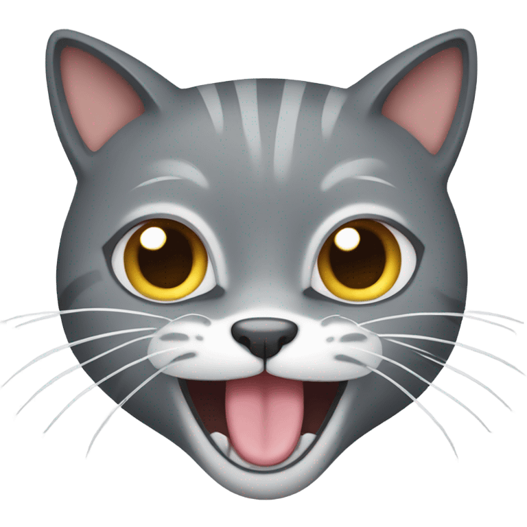 Gray cat meowing emoji