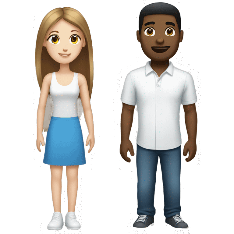 Black Boyfriend and white girlfriend with brown hair and blue eyes emoji