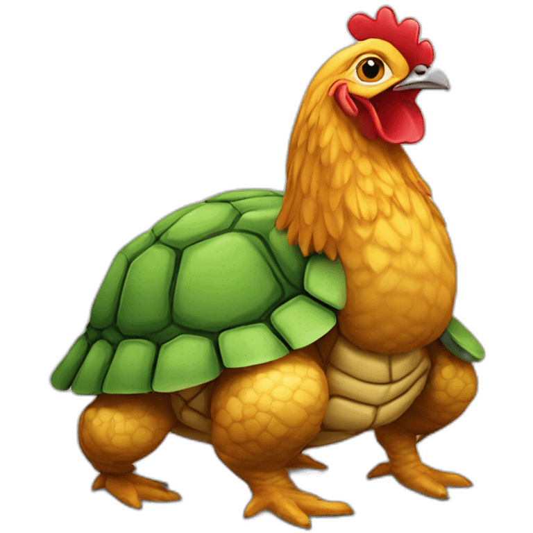 poulet sur une tortue emoji