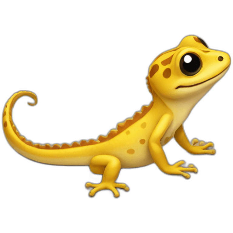 Gecko with mustard color shades emoji