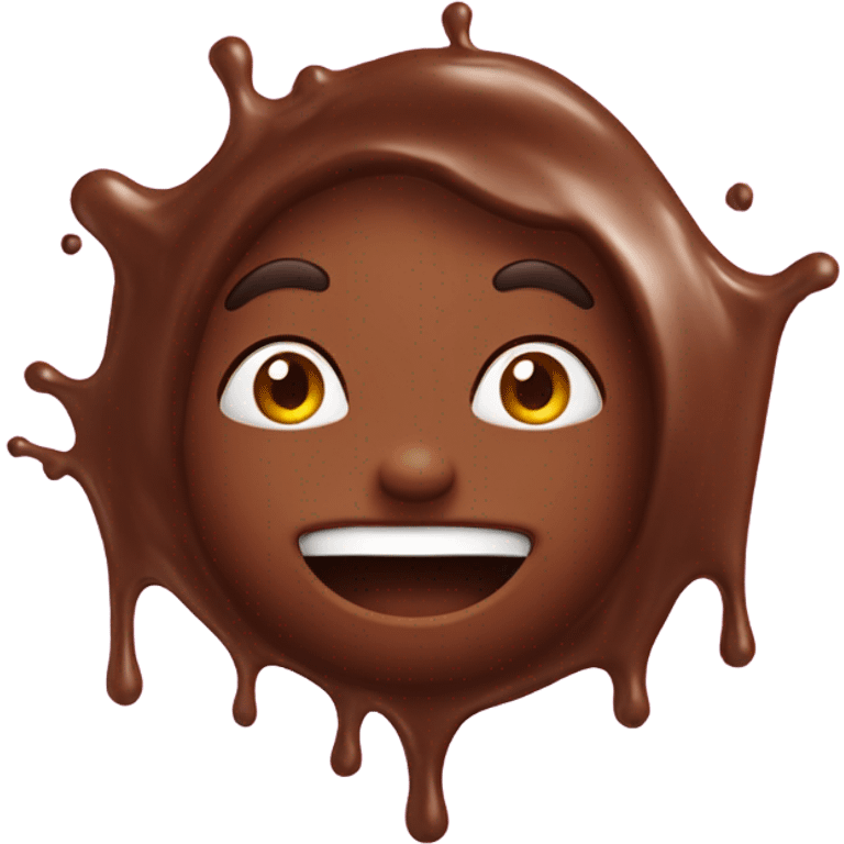 Chocolate splash on a face emoji