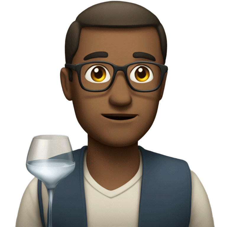 Guy holding glass emoji