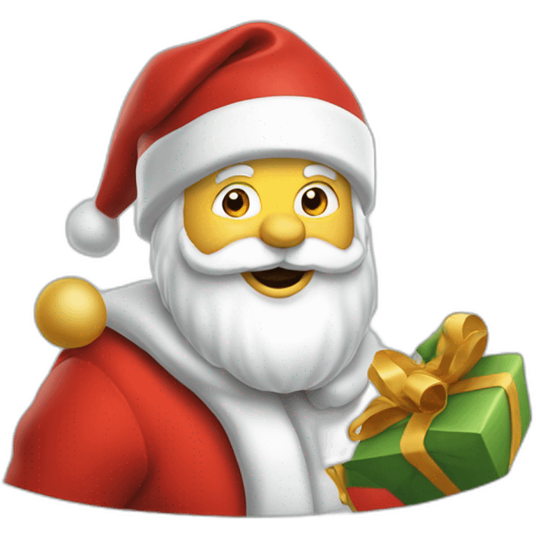 Santa Claus with the logo Leclerc emoji