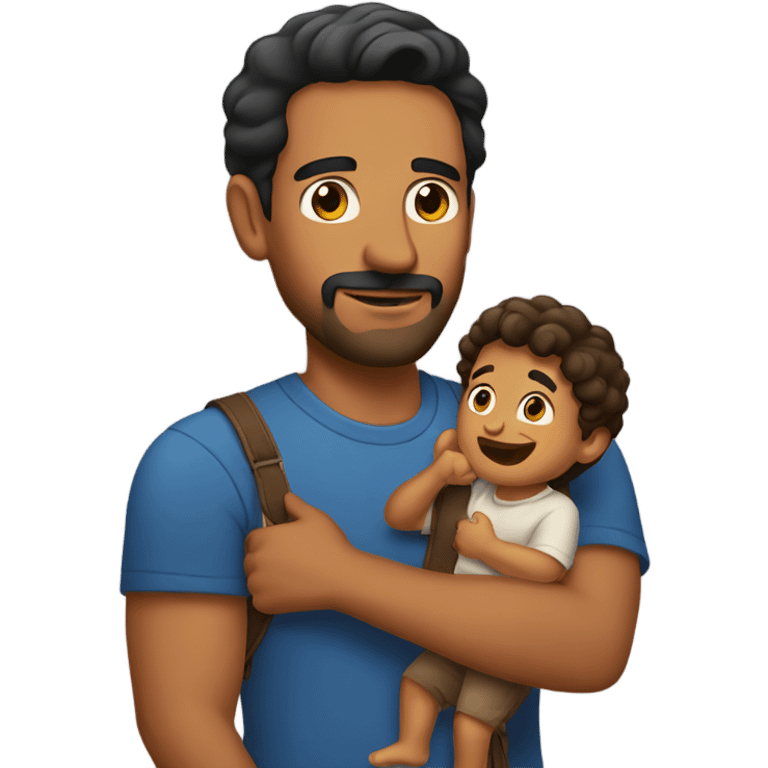 latin man holding his son emoji